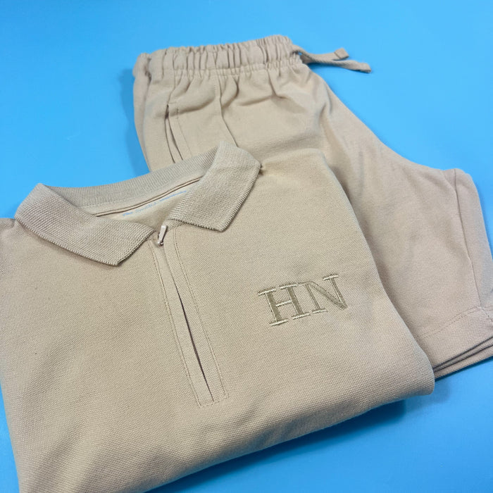 Caramel Polo Short Set