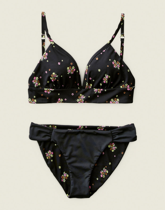 Cardiff Reversible Bottom: Black Floret/Black - FINAL SALE