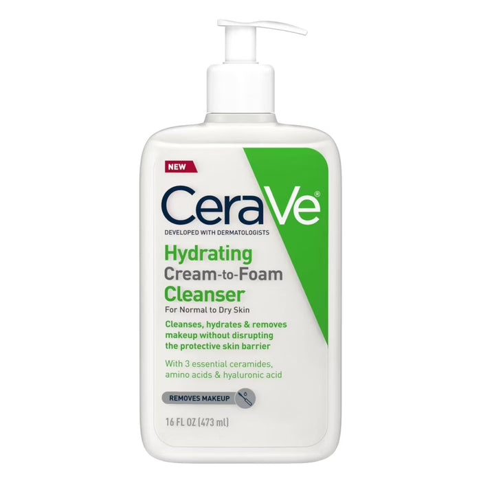 CeraVe Hydrating Cream-to-Foam Facial Cleanser Normal to Dry Skin - 16 oz - 12 Pack