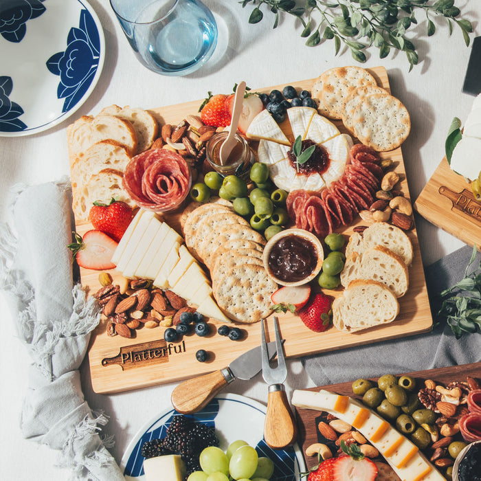 Charcuterie Kit + Handcrafted Wooden Board & Knives (Standard Trio Bundle)