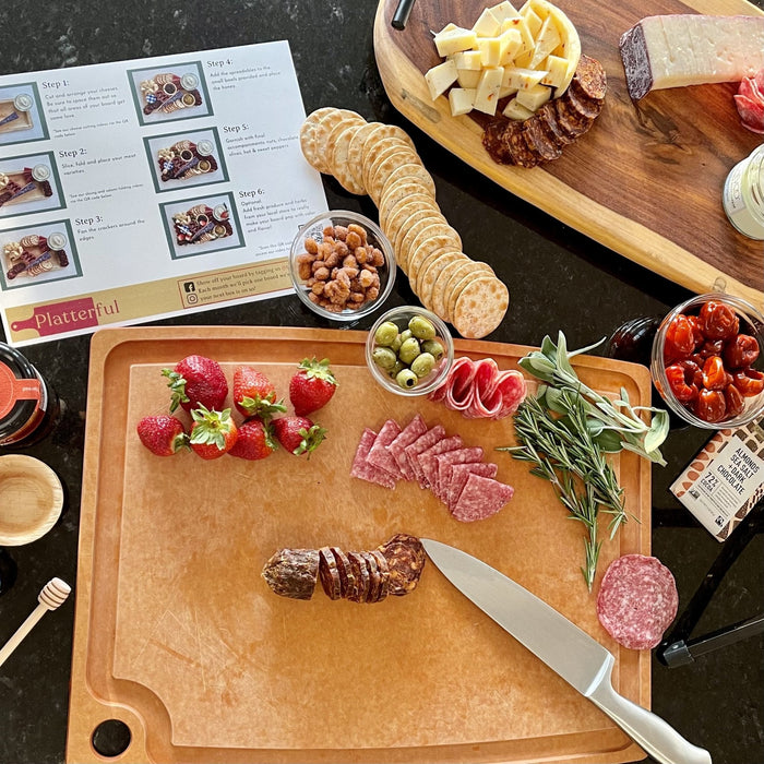 Charcuterie Kit + Handcrafted Wooden Board & Knives (Standard Trio Bundle)