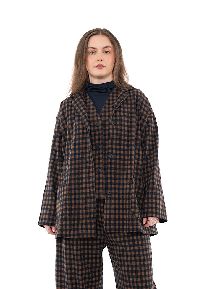 CHECKED LONGLINE CEREALE JQ JACKET