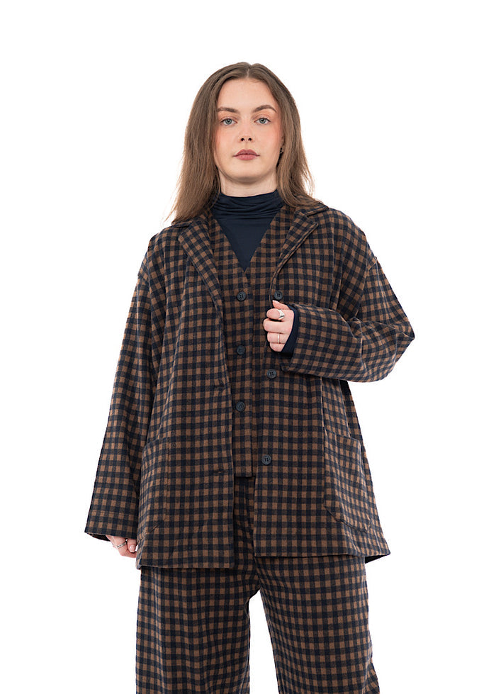 CHECKED LONGLINE CEREALE JQ JACKET
