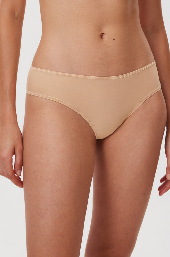 Women's Cheeky High Cut Bikini 3 Pack Beige (3pack)