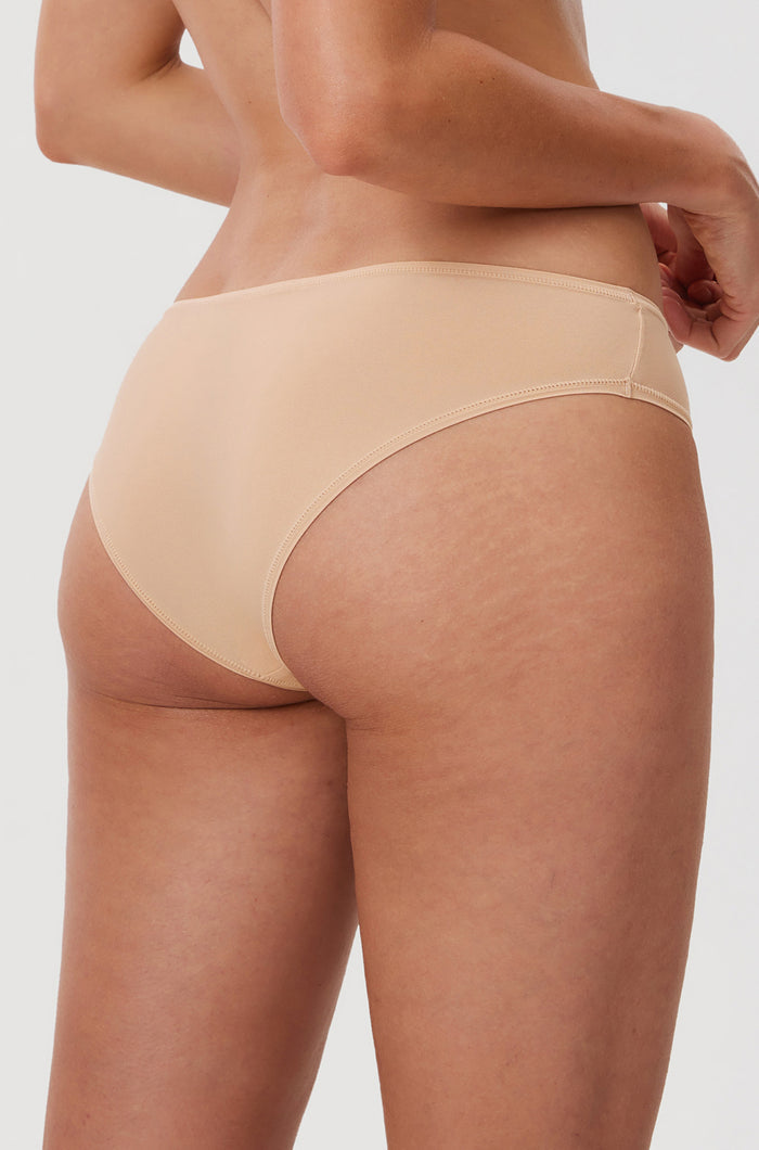 Women's Cheeky High Cut Bikini 3 Pack Beige (3pack)