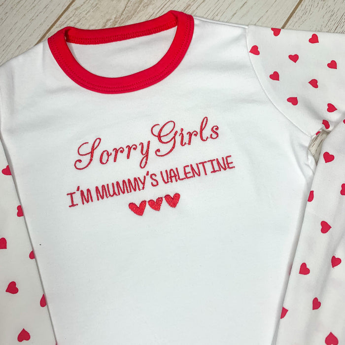 Childrens Valentines Pyjamas ' Sorry Girls/Boys'