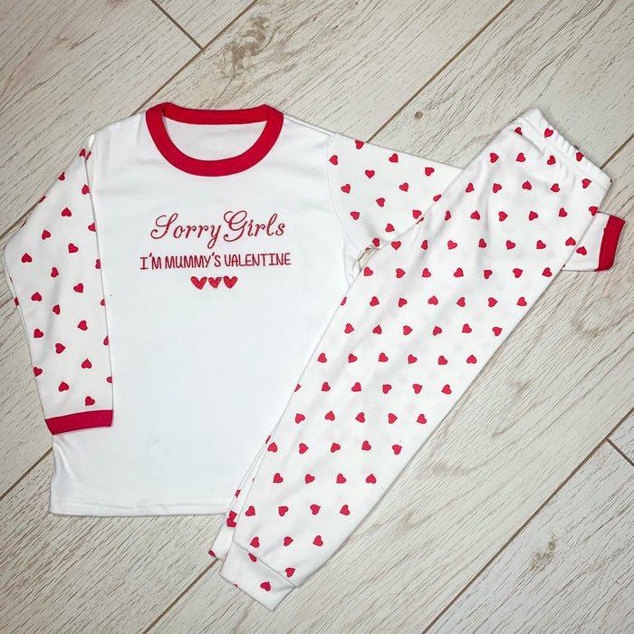 Childrens Valentines Pyjamas ' Sorry Girls/Boys'