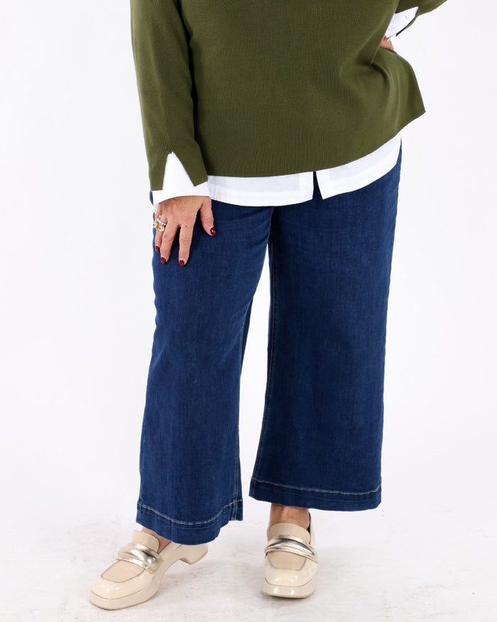Chloe Wide Leg Jeans Indigo - Charlie B