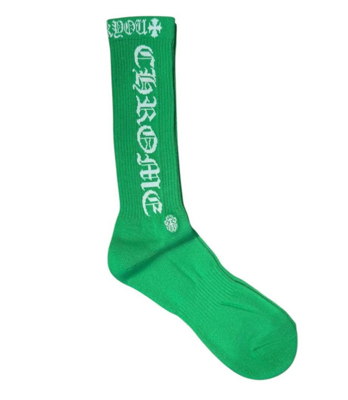 Chrome heart Logo Socks "Green"
