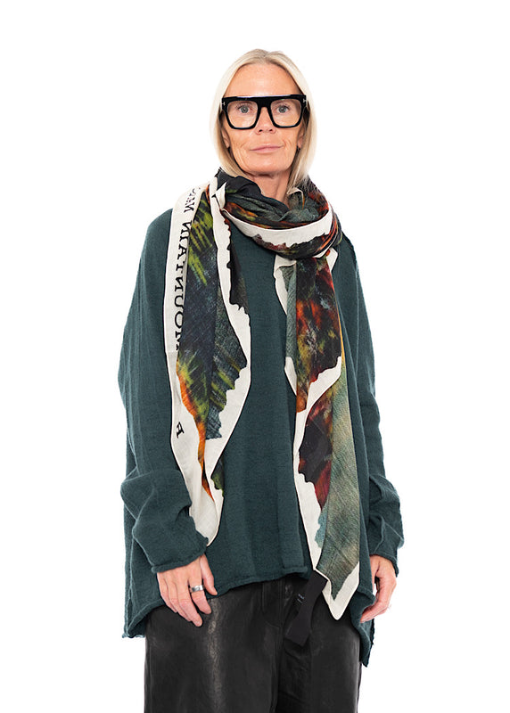 CL FOREST PRINT MODAL-WOOL SCARF