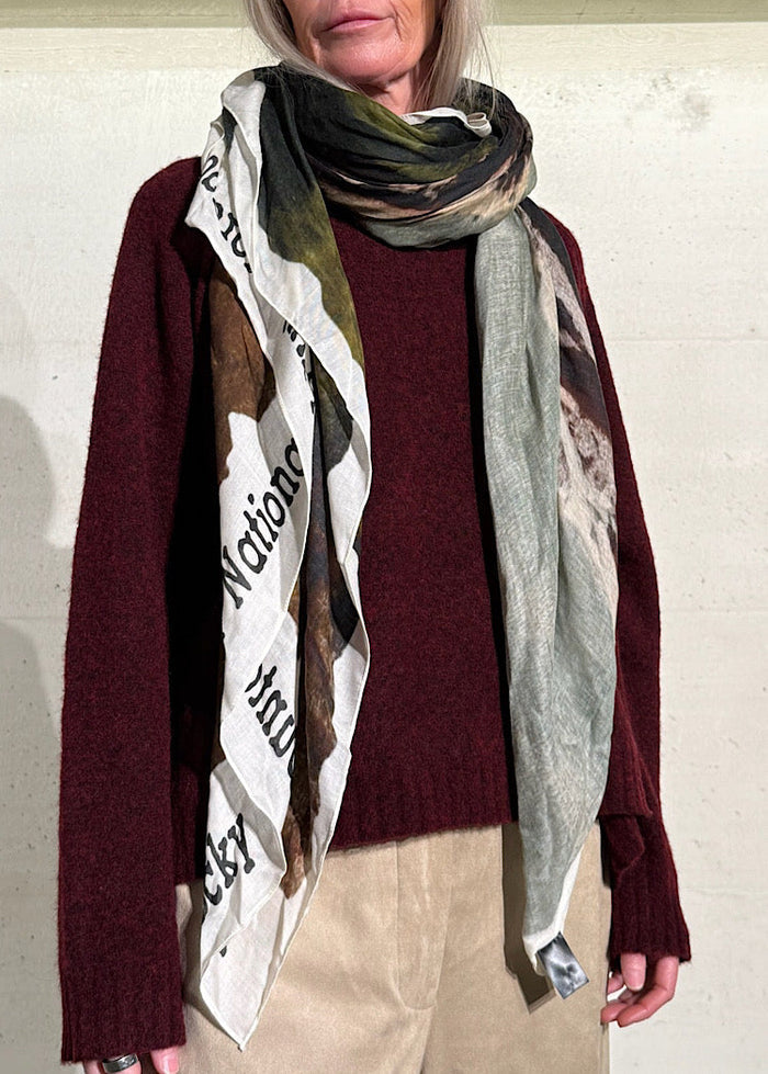CL FOREST PRINT MODAL-WOOL SCARF
