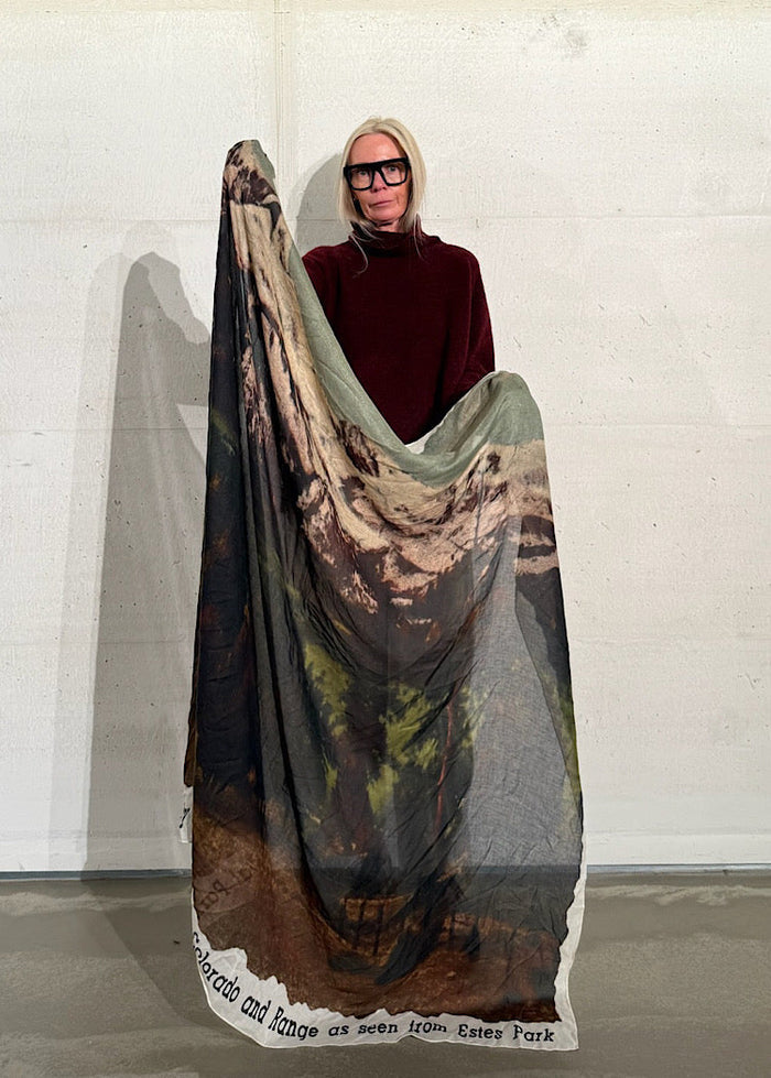 CL FOREST PRINT MODAL-WOOL SCARF