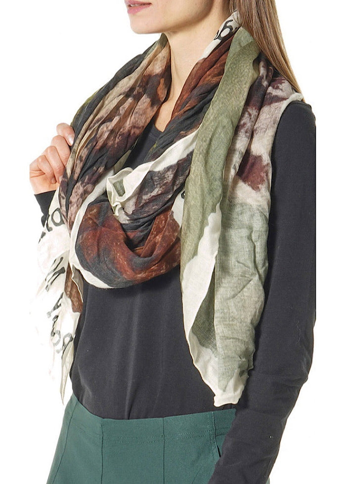 CL FOREST PRINT MODAL-WOOL SCARF