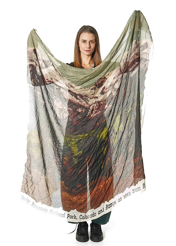 CL FOREST PRINT MODAL-WOOL SCARF