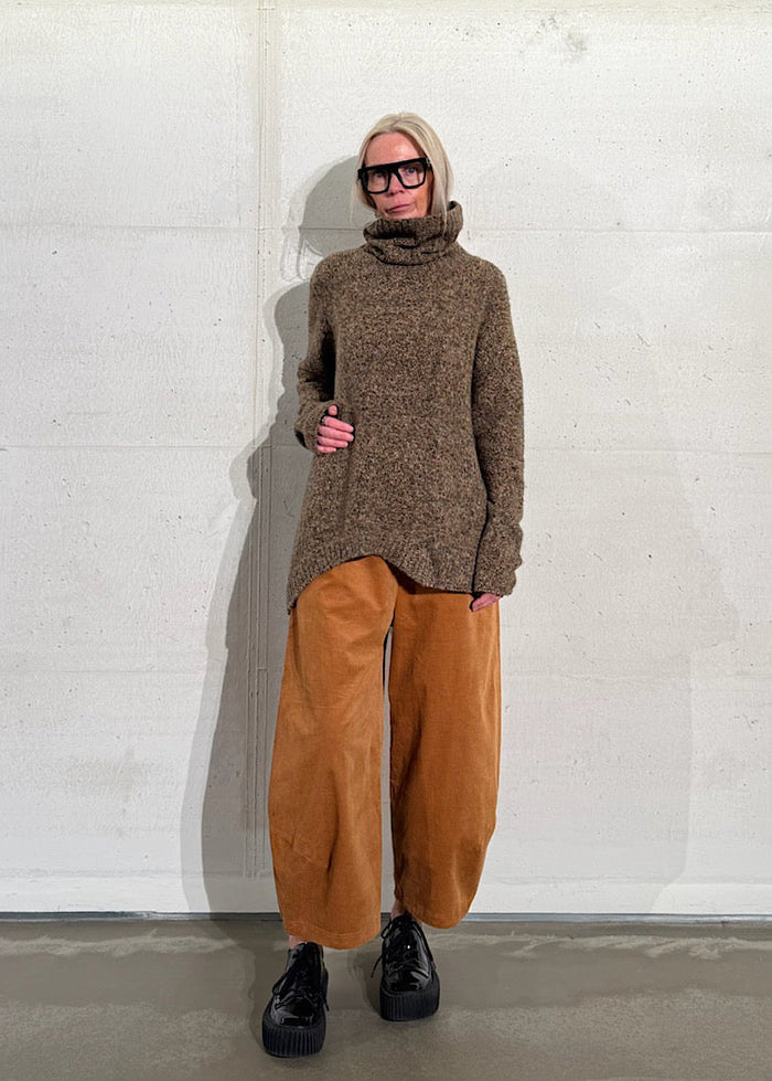 CL FUNNEL NECK MELANGE KNIT PULLOVER