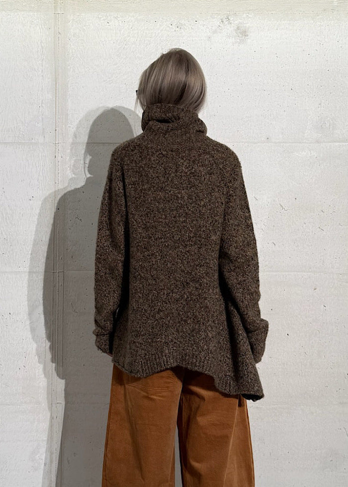 CL FUNNEL NECK MELANGE KNIT PULLOVER