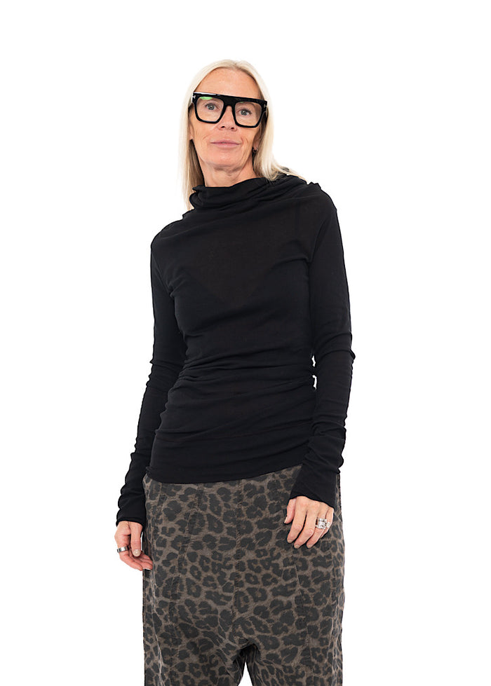 CL HIGH-NECK RIB JERSEY TOP