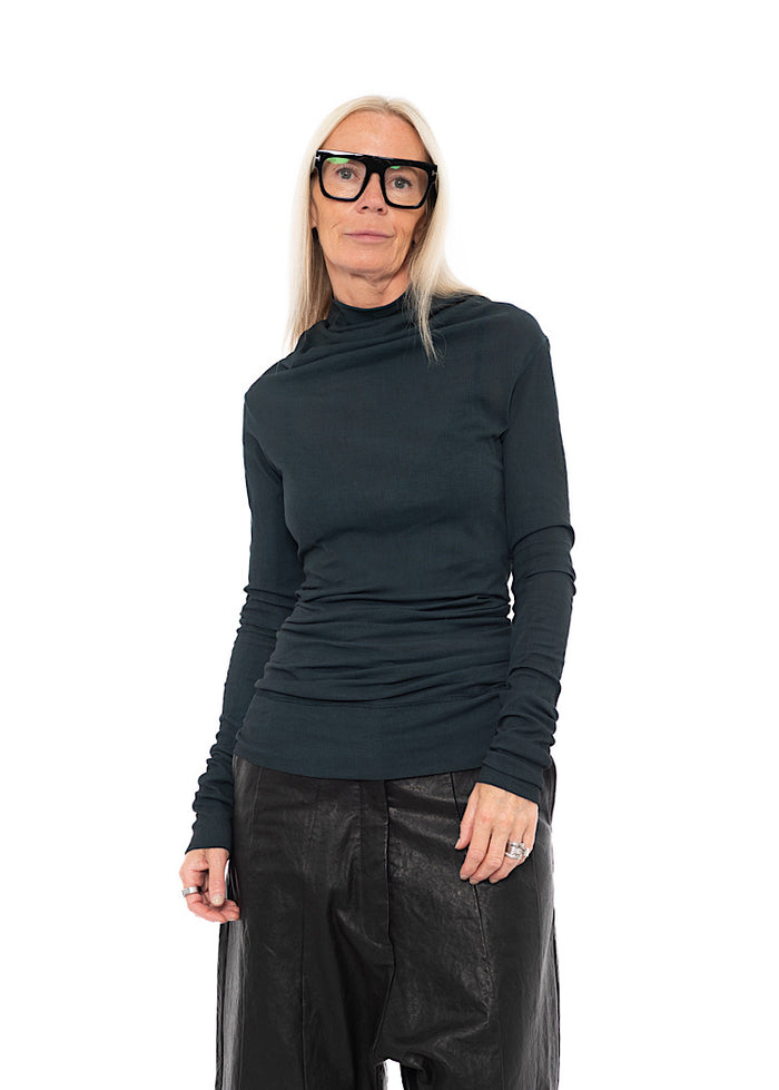 CL HIGH-NECK RIB JERSEY TOP