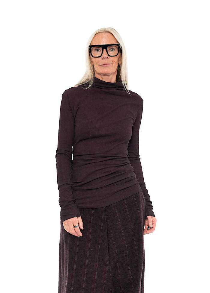 CL HIGH-NECK RIB JERSEY TOP