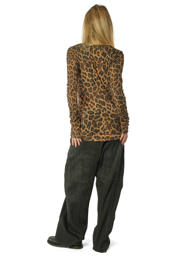 CL LEOPARD RIB JERSEY TOP