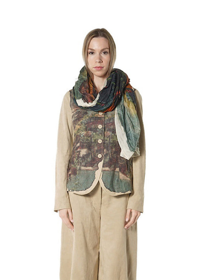CL MOUNTAIN PRINT MODAL-WOOL SCARF