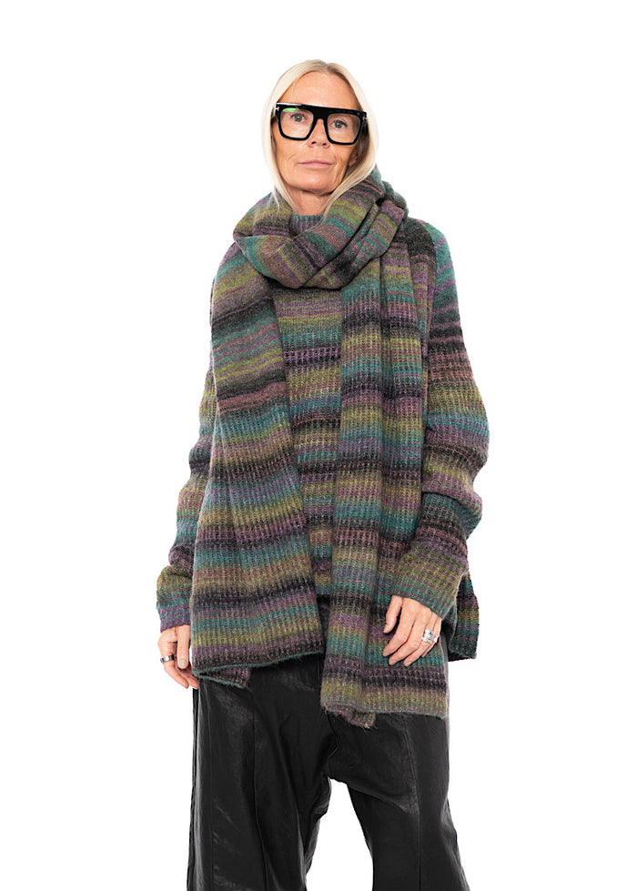 CL MULTICOLOUR STRIPE KNITTED SCARF
