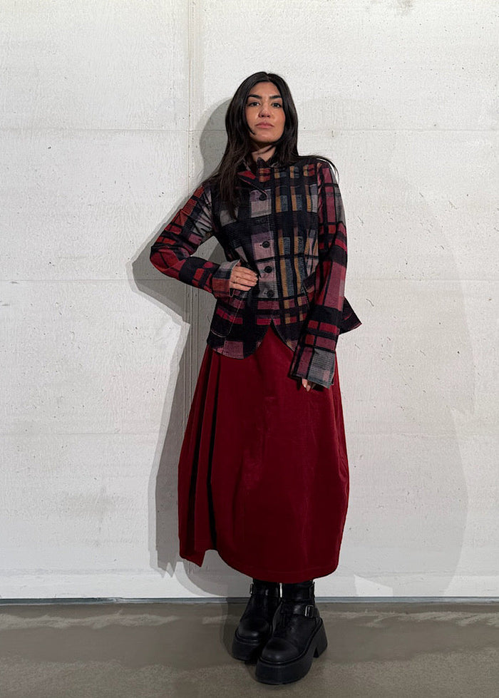 CL STRETCH-VELVET BALLOON SKIRT