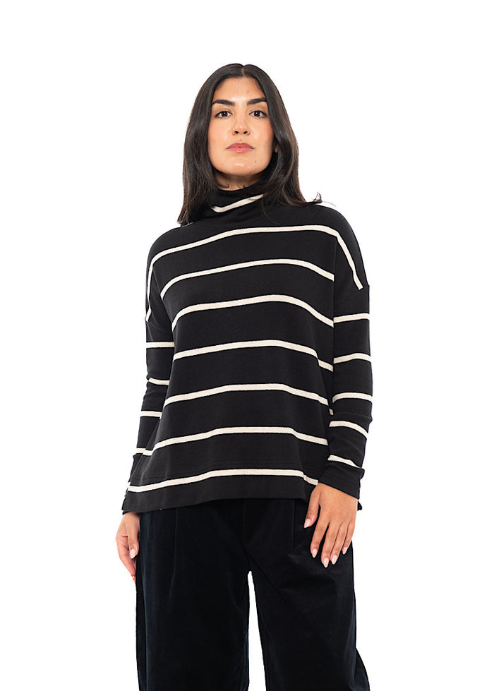 CL STRIPED COTTON-FLEECE JADE PULLOVER