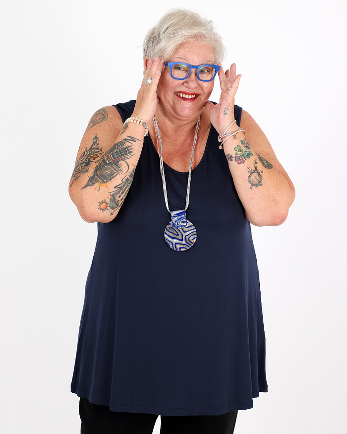 Classic Fit Tank Top Navy Blue - G!oze