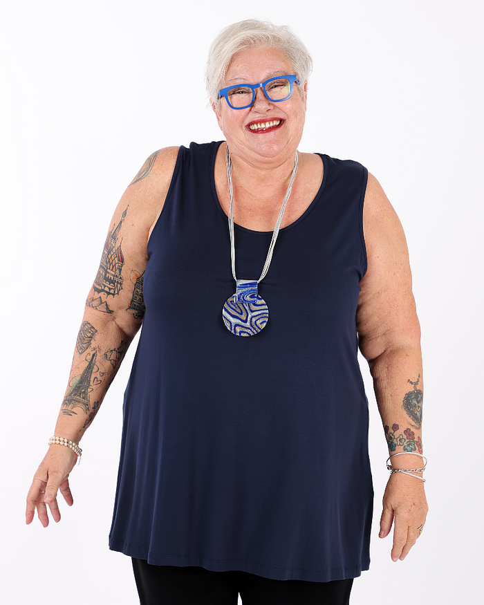Classic Fit Tank Top Navy Blue - G!oze