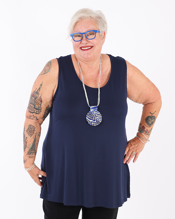Classic Fit Tank Top Navy Blue - G!oze