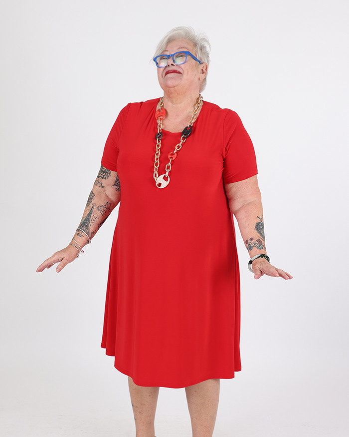 Classic Red A-Line Dress - Joseph Ribkoff