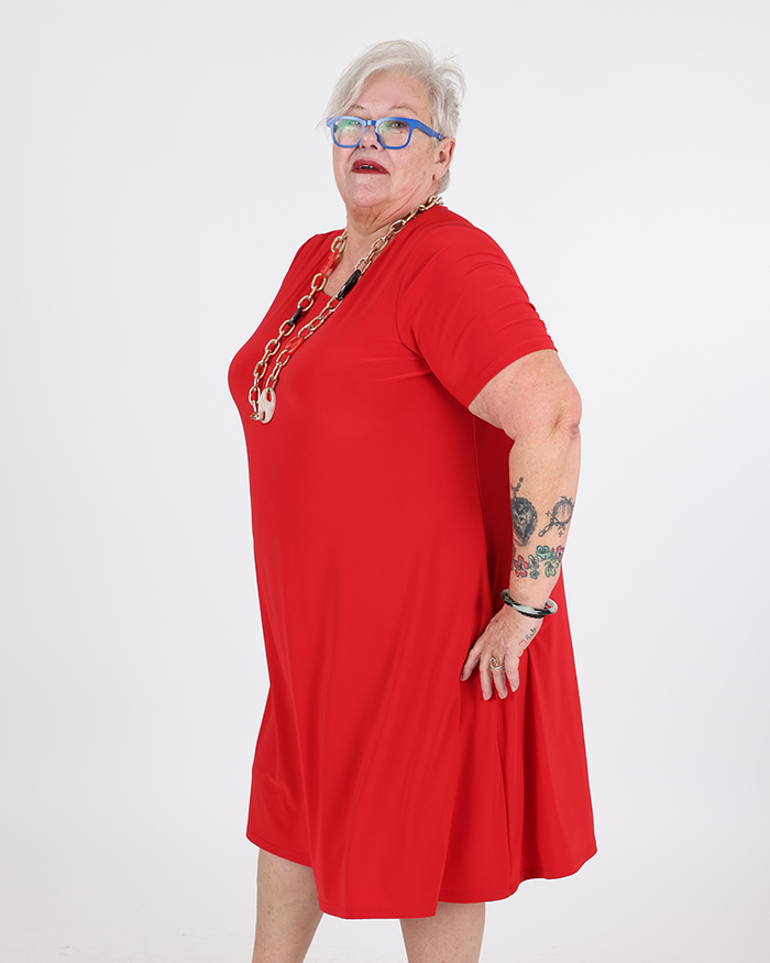 Classic Red A-Line Dress - Joseph Ribkoff