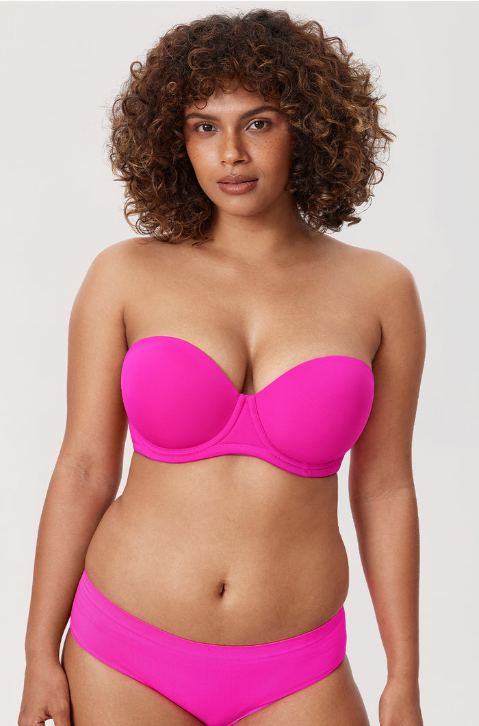 Women's Classic Strapless Bra Glitter Pink