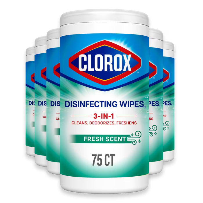 Clorox Fresh Scent Disinfecting Cleaning Wipes - 75 Ct - 6 Pack