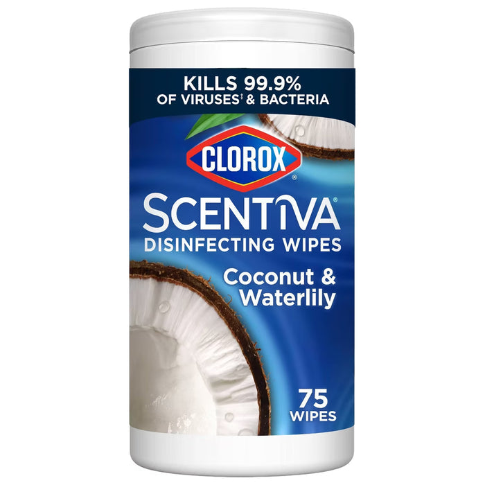 Clorox Scentiva Coconut & Waterlily Disinfecting Wipes - 75 Ct - 6 Pack