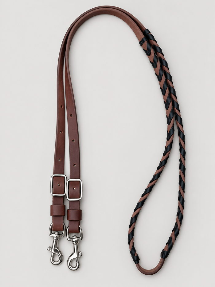 Closed Reins - CR53 - 3/4" Barrel Reins with Black Lace