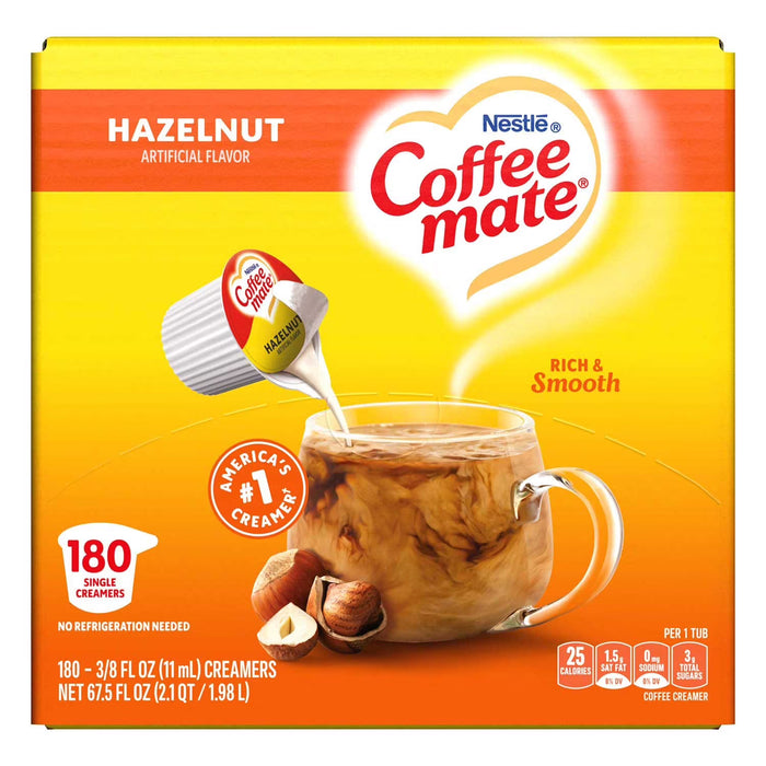 Coffee-mate Creamer, Hazelnut, 180 ct