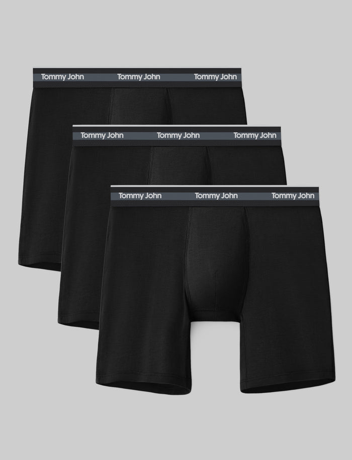 Comfort Micro Mid-Length Boxer Brief 6" (3-Pack)::Black
