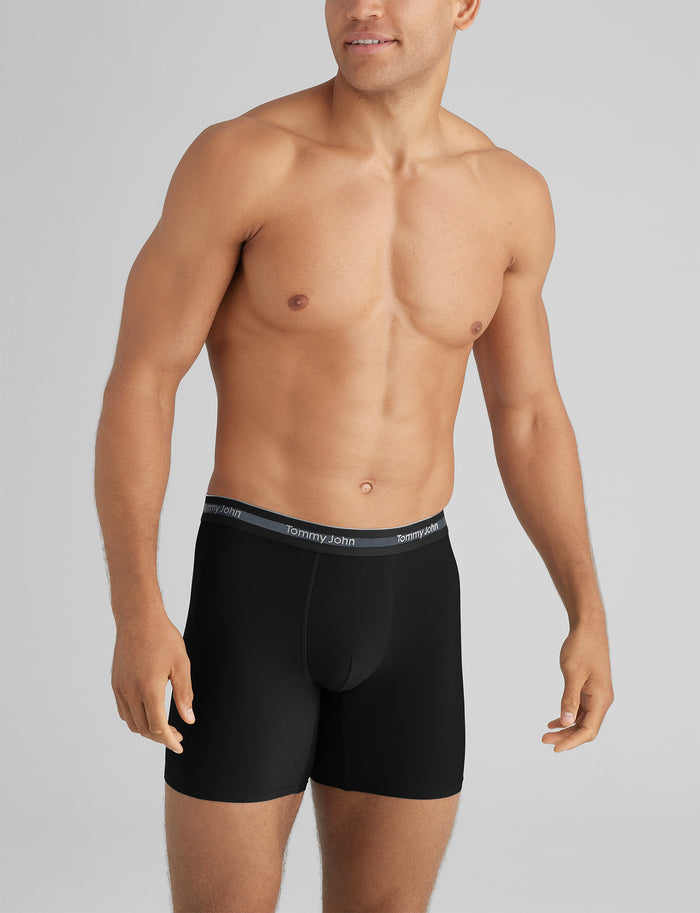 Comfort Micro Mid-Length Boxer Brief 6" (3-Pack)::Black