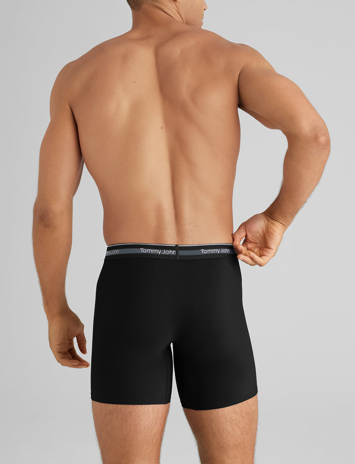 Comfort Micro Mid-Length Boxer Brief 6" (3-Pack)::Black
