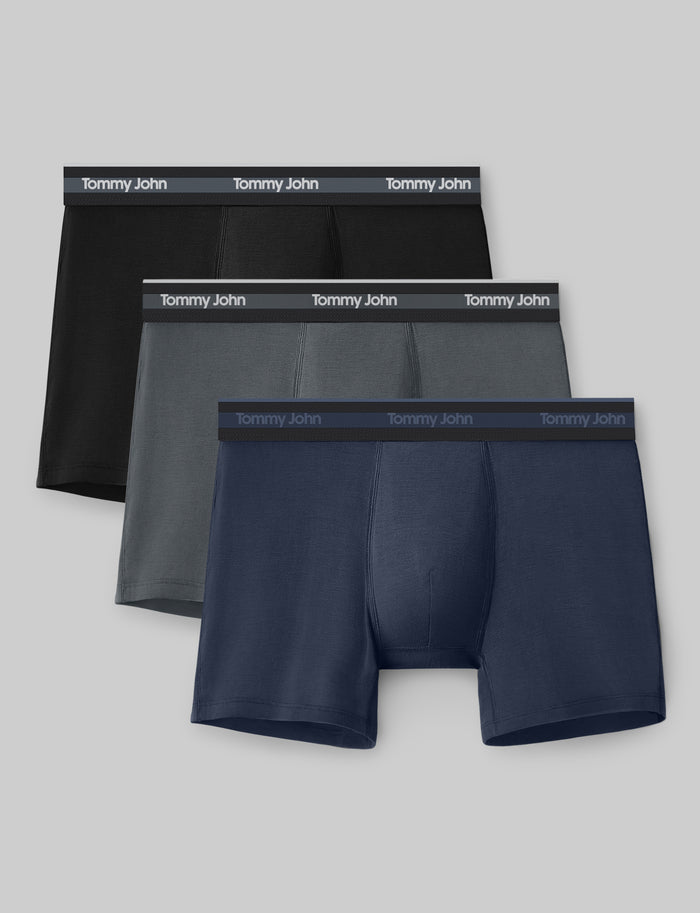 Comfort Micro Trunk 4" (3-Pack)::Black/Turbulence/Dress Blues