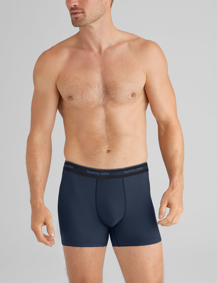Comfort Micro Trunk 4" (3-Pack)::Black/Turbulence/Dress Blues