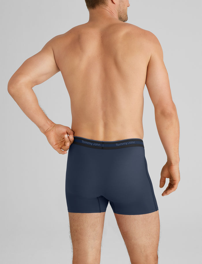 Comfort Micro Trunk 4" (3-Pack)::Black/Turbulence/Dress Blues
