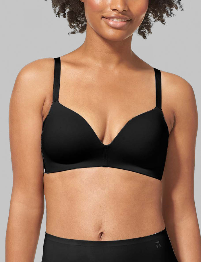 Comfort Smoothing Lightly Lined Wireless Bra::Black
