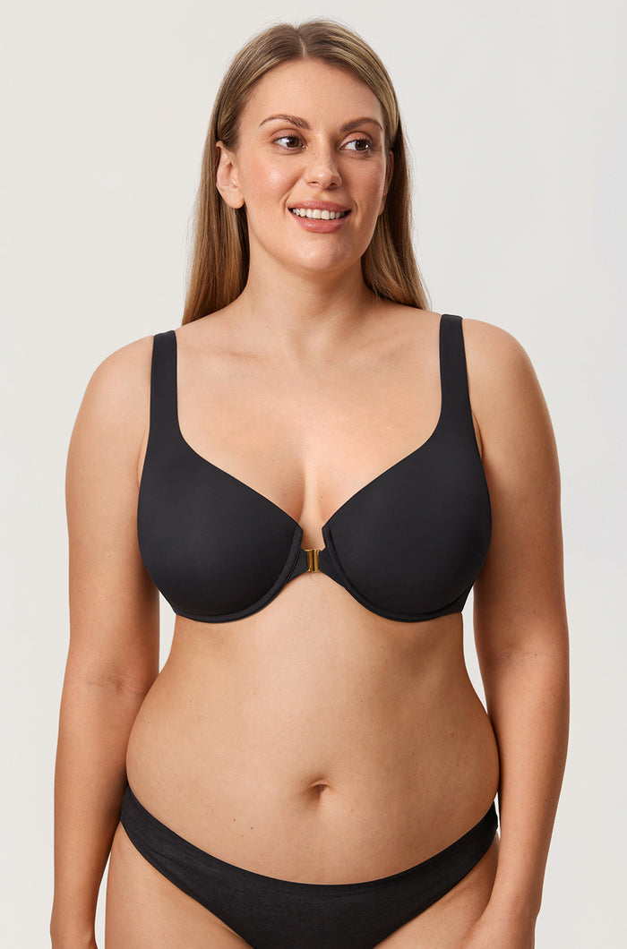 Women's Silky Smooth Front Closure Bra Black
