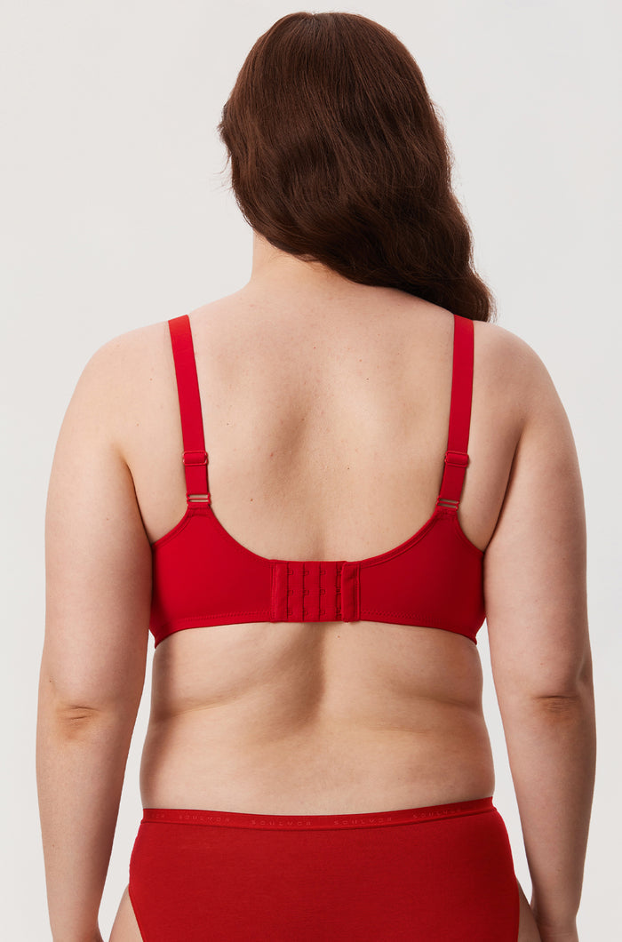 Women's Supportive Full Coverage Bra Lipstick Red