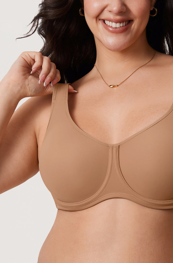 Women's Supportive Full Coverage Bra Gravel Beige