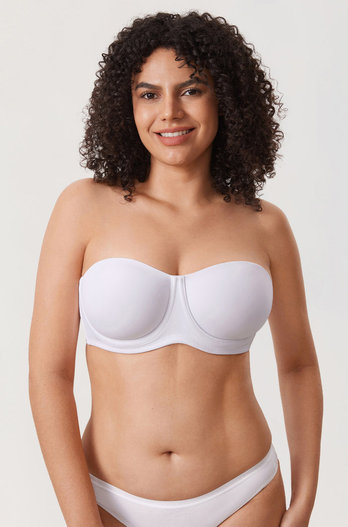 Women's Supportive Unlined Strapless Bra White