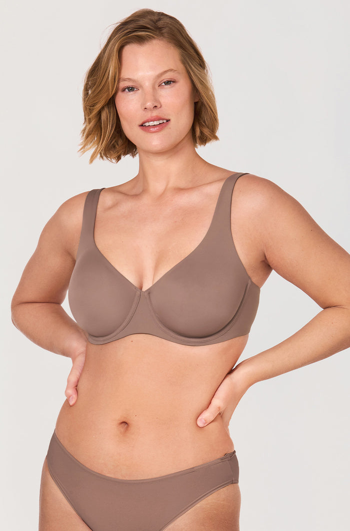 Women's Unlined Balconette Bra Brown Purple